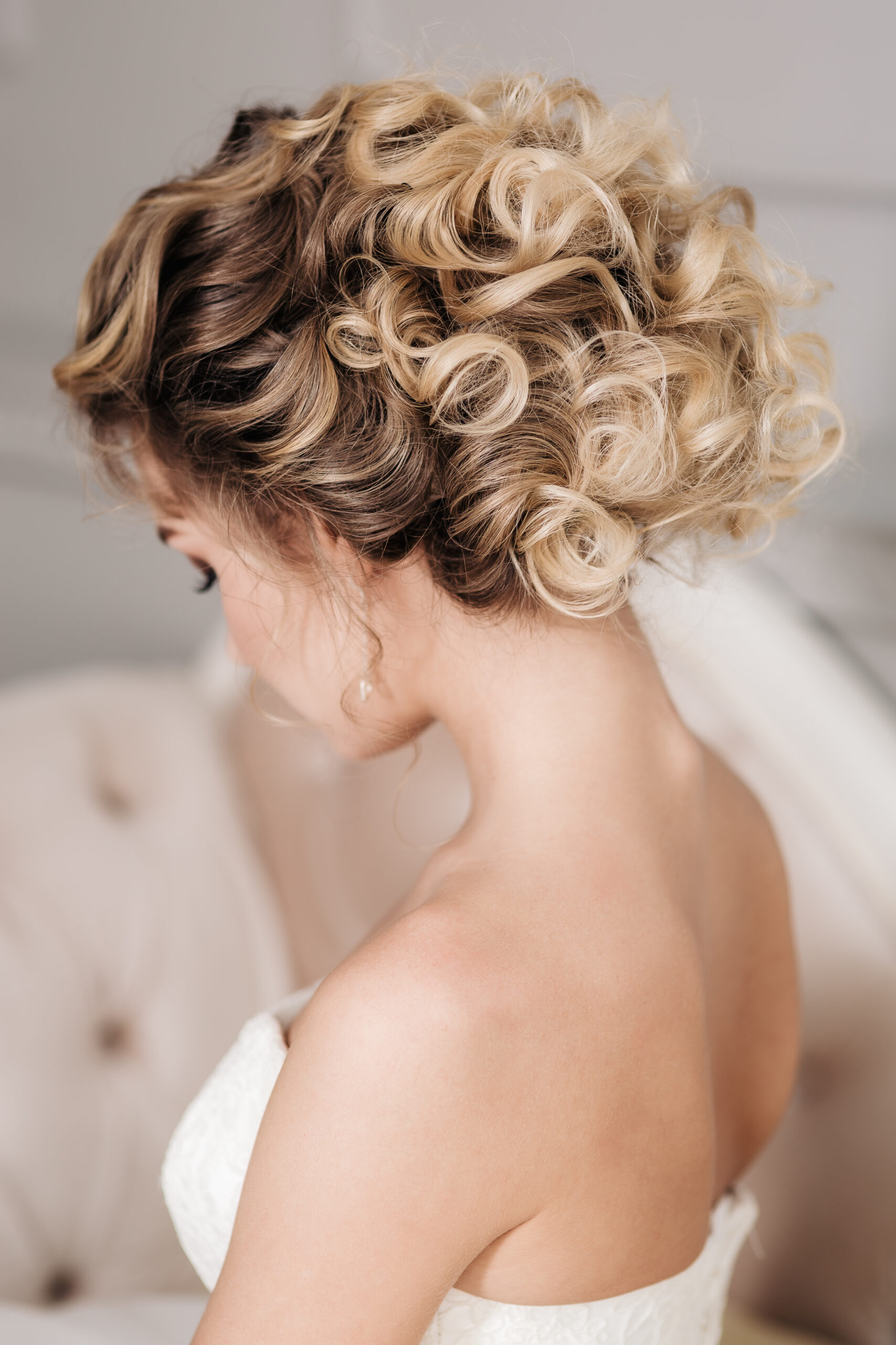 Gentle portrait of bride blonde